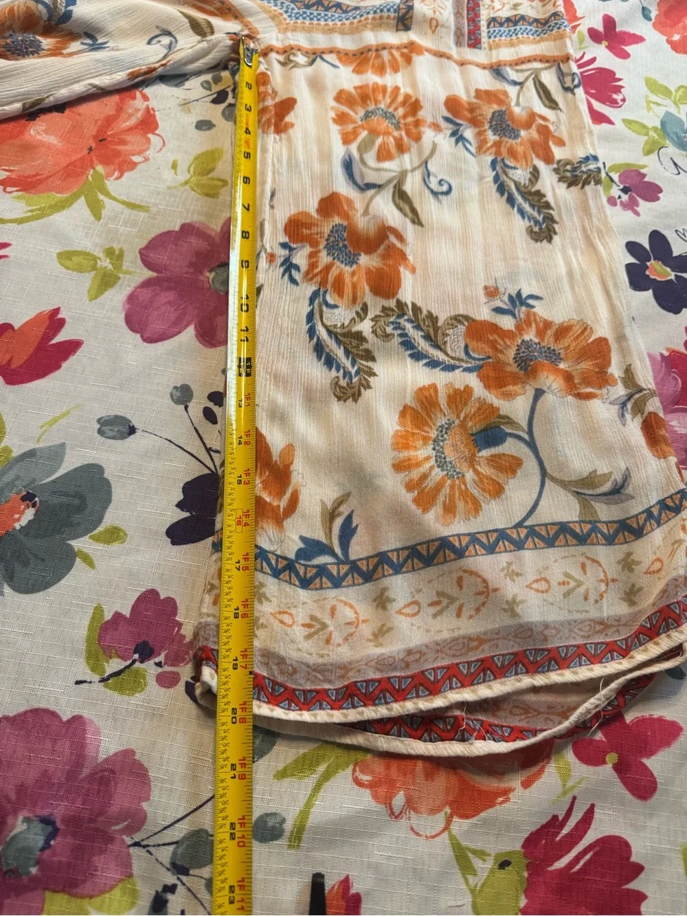 Patrons of Peace Floral Wide Leg Crop Pants XS Boho Rayon Made in India Festival - Picture 8 of 10